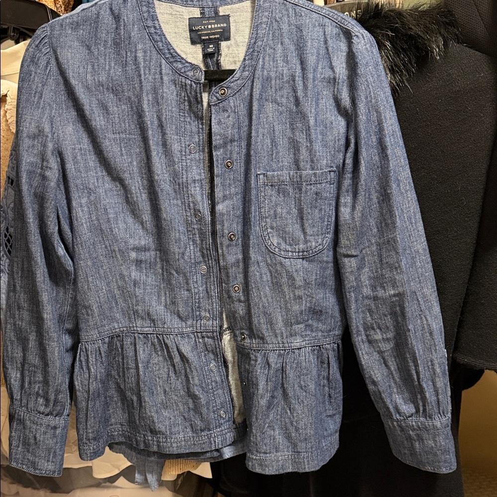 Lucky Brand Chambray Button-Up Jacket